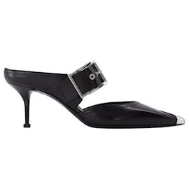 Alexander Mcqueen-Black Boxcar Leather Pumps With Silver Hardware-Multiple colors