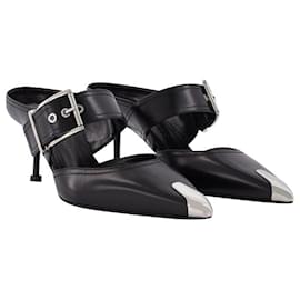 Alexander Mcqueen-Black Boxcar Leather Pumps With Silver Hardware-Multiple colors
