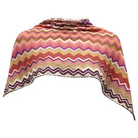Missoni Zigzag Print Scarf in Multicolor Wool Other