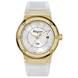 Salvatore Ferragamo F-80 Strap Watch Golden Metallic