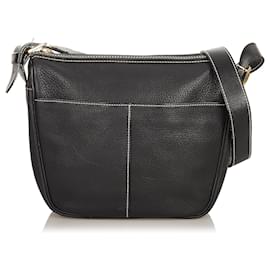 Burberry-Burberry Black Leather Shoulder Bag-Black
