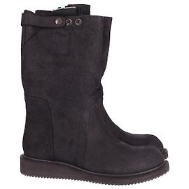 Rick Owens Creeper Boots in Black Suede Black