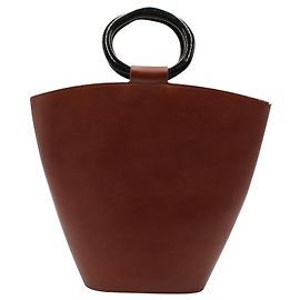 Staud Bolsa marrom com alças superiores redondas de plástico Marrom