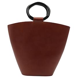 Staud-Brown Tote With Plastic Round Top Handles-Brown