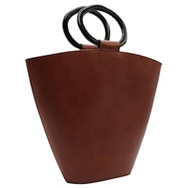 Staud-Brown Tote With Plastic Round Top Handles-Brown