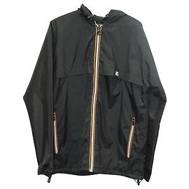 APC x KWay Windbreaker Jacket in Black Nylon Black