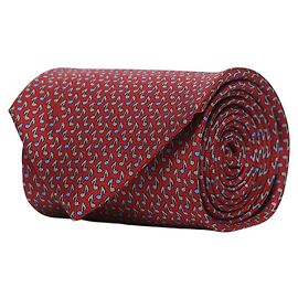 Salvatore Ferragamo Cravatta in seta con stampa musicale Rosso