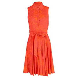 Diane Von Furstenberg-Diane Von Furstenberg Harmony Lepic Dress in Orange Rayon-Orange