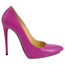 Balenciaga-Balenciaga High Heel Platform Pumps in Pink Leather-Pink