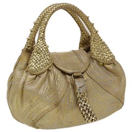 FENDI Spy Bag Sac à Main Cuir Or Authentique2779 Doré