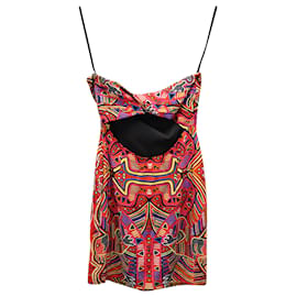 Autre Marque-Mara Hoffman Back Cut-out Printed Mini Dress in Multicolor Rayon-Other