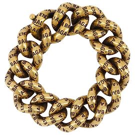 Balenciaga Bracelet Logo en Laiton Doré Doré Métallisé