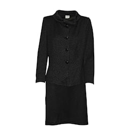 Armani-Black & Dark Grey Print Blazer and Skirt Set-Black