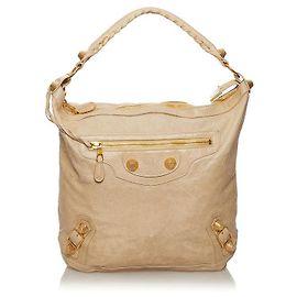 Balenciaga Géant de cuir 21 Sac de jour Beige