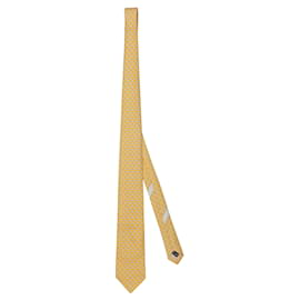 Salvatore Ferragamo-Salvatore Ferragamo Walrus-Print Silk Necktie-Yellow