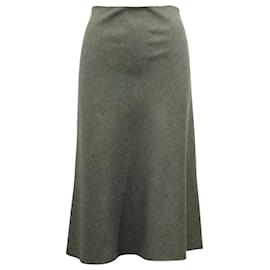 Theory-Theory High Rise Midi Skirt in Grey Viscose -Grey
