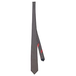 Salvatore Ferragamo-Salvatore Ferragamo Dog-Print Silk Necktie-Blue