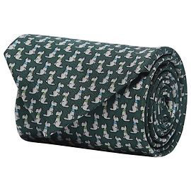Salvatore Ferragamo Seidenkrawatte mit Hunde-Print Grün