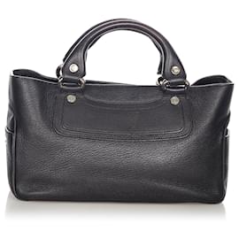 Céline-Celine Black Boogie Leather Handbag-Black