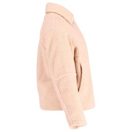 Vince-Vince Button-Front Sherpa Jacket in Beige Polyester-Brown,Beige