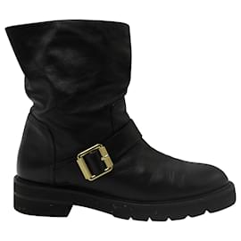 Stuart Weitzman-Stuart Weitzman Ryder Lift Boots in Black Leather-Black