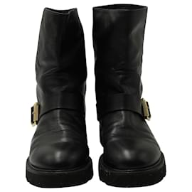 Stuart Weitzman-Stuart Weitzman Ryder Lift Boots in Black Leather-Black