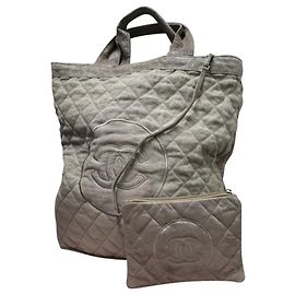 Cabas chanel XL edición limitée Beige Gris