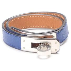 Hermès-Kelly lined Tour Bracelet-Blue