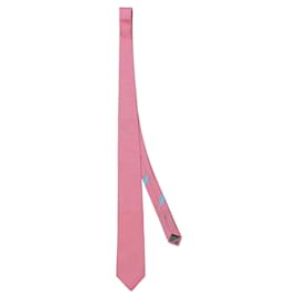 Salvatore Ferragamo-Dolphin-Print  Silk Necktie-Pink