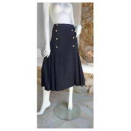 Chanel-Black crepe skirt-Black