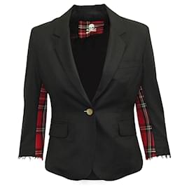 Autre Marque-Mastermind Japan Single Breasted Plaid Panel Blazer in Multicolor Wool-Multiple colors