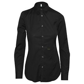 Dsquared2 Long Sleeve Button Front Shirt in Black Cotton  Black