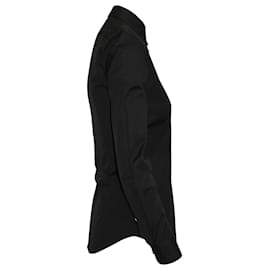 Dsquared2-Dsquared2 Camisa de manga comprida com botão frontal em algodão preto-Preto