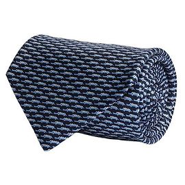 Salvatore Ferragamo Cravate en soie à imprimé alligator Bleu