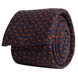 Salvatore Ferragamo-Salvatore Ferragamo Patterened Silk Necktie-Blue
