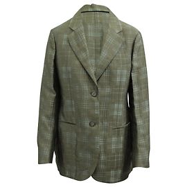 Blazer xadrez de abotoamento simples Giorgio Armani em poliéster multicolorido Outro