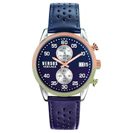 Autre Marque-Versus Versace Shoreditch Leather Watch-Pink