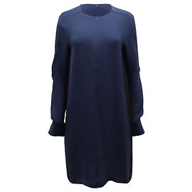 Miniabito Sportmax a maniche lunghe con zip frontale in seta blu navy Blu Blu navy