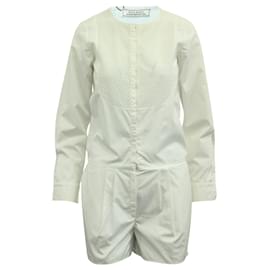 Nina Ricci-Nina Ricci Long Sleeve Jumpsuit in White Cotton-White