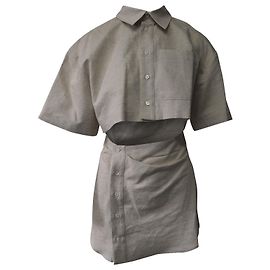 Jacquemus La Robe Arles Kleid aus beigem Leinen Beige