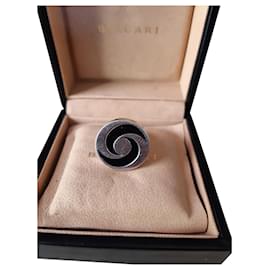 Bulgari Optical Ring aus Weißgold und Onyx Schwarz