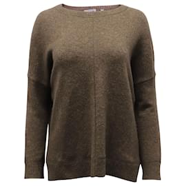 Vince-Vince Ribbed Neck Sweater in Brown Wool-Brown