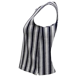 Theory-Theory Striped Sleeveless Top in Blue/White Linen-Blue