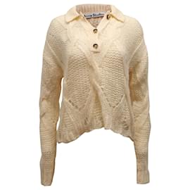 Autre Marque-Acne Studios Cable Knit Sweater in Cream Acrylic-White,Cream