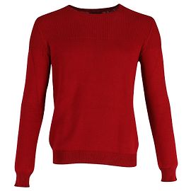 Apc BEIM.P.C. Strukturierter Pullover mit Rundhalsausschnitt aus roter Baumwolle Rot