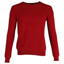 Apc A.P.C. Pull ras du cou texturé en coton rouge Rouge