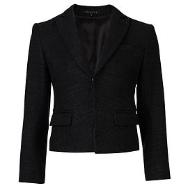 Theory Metallic Cropped Blazer Black