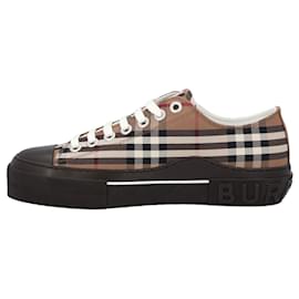 Burberry-Burberry men jack check sneakers in brown cotton-Other