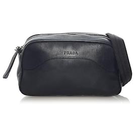 Prada-Leather Shoulder Bag-Black