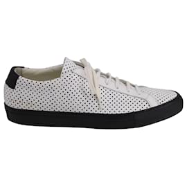 Autre Marque-Common Projects Perforated Achilles Low Top Sneakers in White Leather-White